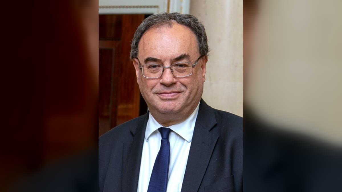 Bank of England (İngiltere Merkez Bankası) Başkanı Andrew Bailey'in portresi