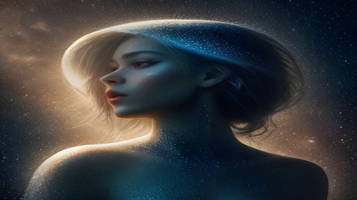 Yıldızlı gece göğünde kozmik temalı astroloji görseli, Balık burcu yorumu için temsilî