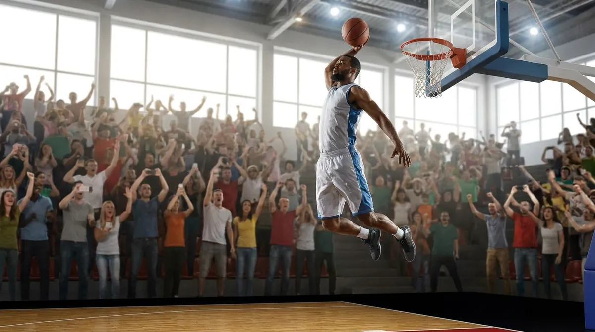 Salonda basketbol smaç anı (temsilî görsel)