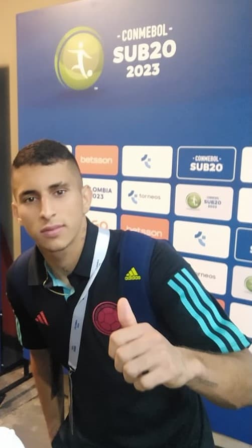 Gustavo Puerta, Kolombiya Millî Takımı polosuyla CONMEBOL U20 turnuvasında (2023 arşiv görüntüsü)