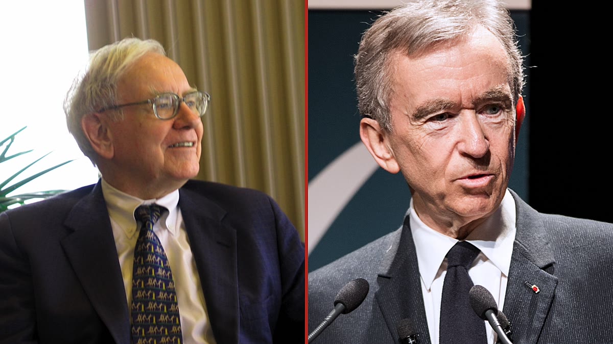 Warren Buffett (solda) ve Bernard Arnault. Fotoğraflar: Mark Hirschey (CC BY-SA 2.0) ve Jérémy Barande (CC BY-SA 2.0) / Wikimedia Commons