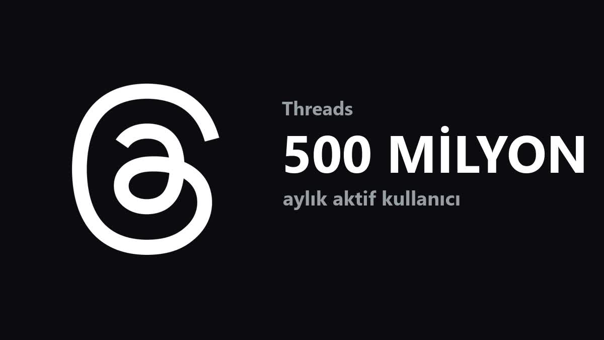 Threads logosu ve 500 milyon aylık aktif kullanıcı rakamı