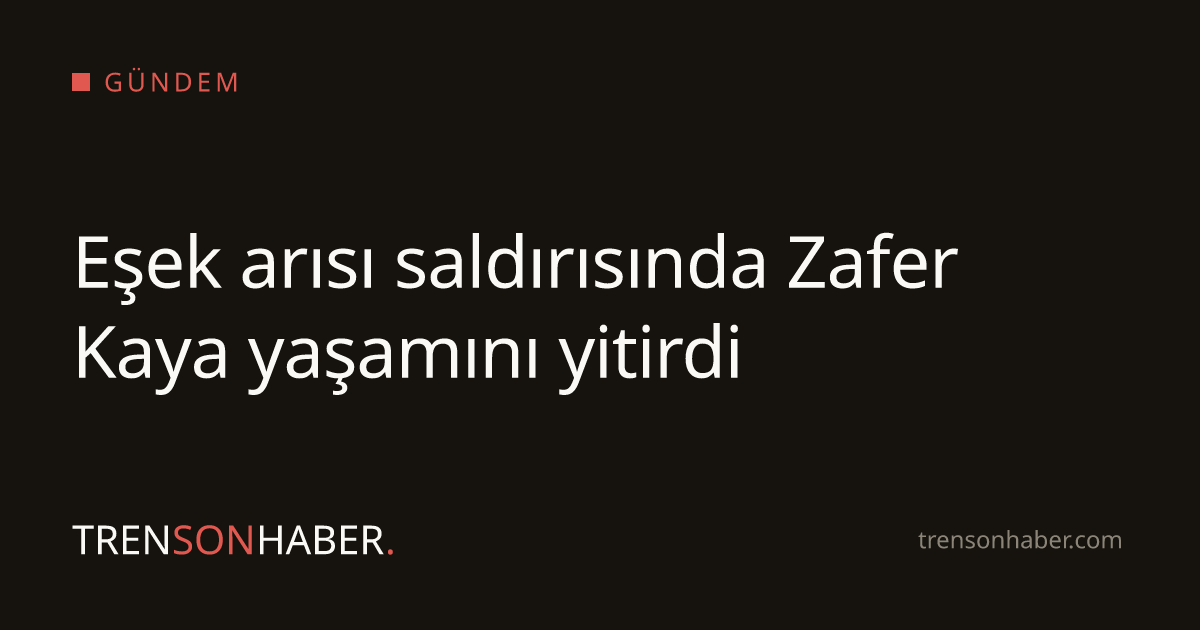 Eşek arısı saldırısında Zafer Kaya yaşamını yitirdi